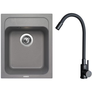 Set Sinks G29272 (dřez Classic 400 Titanium 72 + baterie Elasta Černá matná)