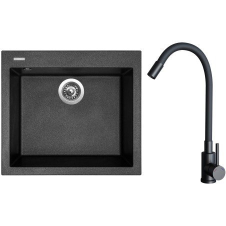 Set Sinks G30874 (dřez Cube 560 Metalblack 74 + baterie Elasta Černá matná)