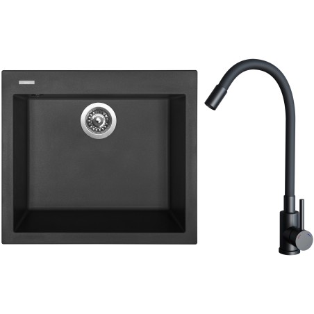 Set Sinks G30826 (dřez Cube 560 Pureblack 26 + baterie Elasta Černá matná)