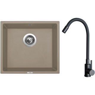 Set Sinks G31854 (dřez Frame 457 Truffle 54 + baterie Elasta Černá matná)