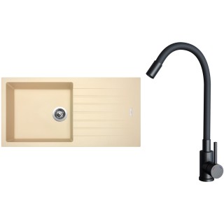 Set Sinks G33050 (dřez Perfecto 1000 Sahara 50 + baterie Elasta Černá matná)