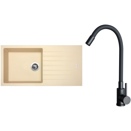 Set Sinks G33050 (dřez Perfecto 1000 Sahara 50 + baterie Elasta Černá matná)