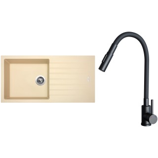 Set Sinks G33150 (dřez Perfecto 1000 Sahara 50 + baterie Elasta S Černá matná)