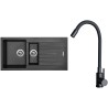 Set Sinks G33274 (dřez Perfecto 1000.1 Metalblack 74 + baterie Elasta Černá matná)