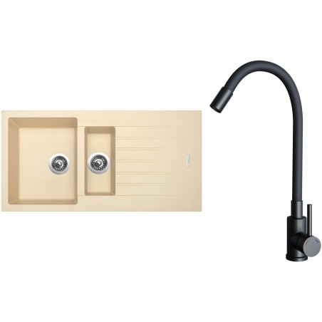 Set Sinks G33250 (dřez Perfecto 1000.1 Sahara 50 + baterie Elasta Černá matná)