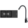 Set Sinks G33474 (dřez Perfecto 1160 DUO Metalblack 74 + baterie Elasta Černá matná)