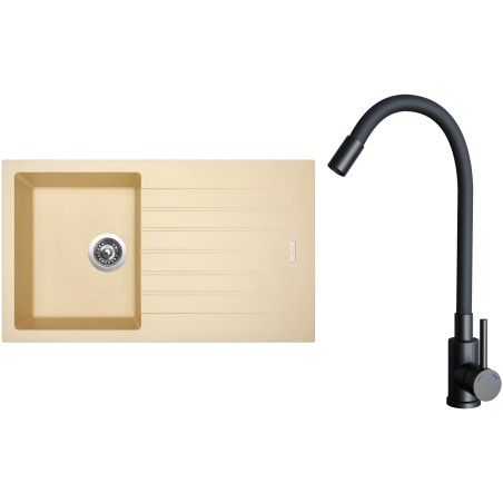 Set Sinks G33650 (dřez Perfecto 860 Sahara 50 + baterie Elasta Černá matná)