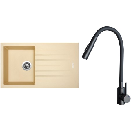Set Sinks G33750 (dřez Perfecto 860 Sahara 50 + baterie Elasta S Černá matná)