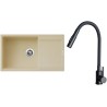 Set Sinks G33950 (dřez Ultima 860 XXL Sahara 50 + baterie Elasta S Černá matná)