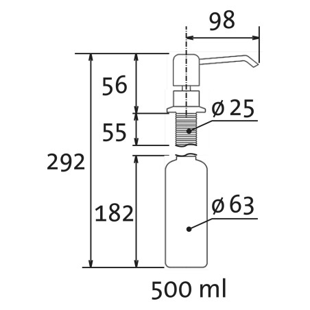 Dávkovač saponátu Sinks Line Chrom - kartáčovaný