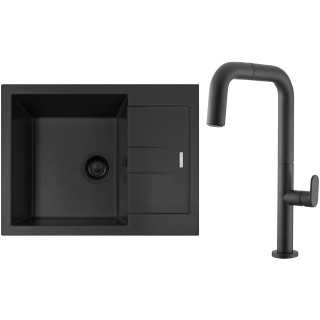 Set Sinks G271N6 (dřez Amanda 650 NANO BL Nanoblack N6 + baterie Eva P Nanoblack N6)