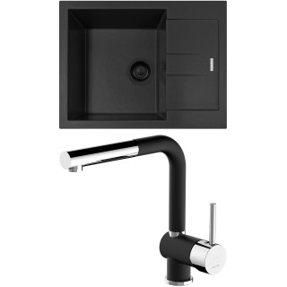 Set Sinks G272N6 (dřez Amanda 650 NANO BL Nanoblack N6 + baterie Mix 3 P Nanoblack N6)
