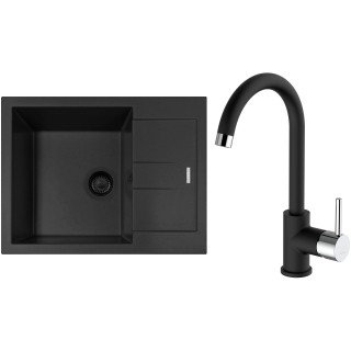 Set Sinks G273N6 (dřez Amanda 650 NANO BL Nanoblack N6 + baterie Mix 35 Nanoblack N6)