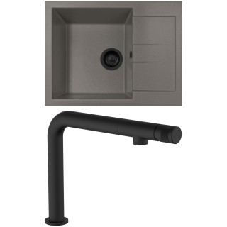 Set Sinks G270N3 (dřez Amanda 650 NANO BL Nanotruffle N3 + baterie Comforta Nanoblack N6)