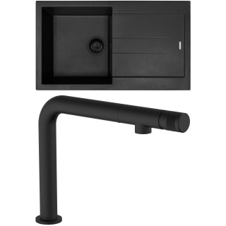 Set Sinks G280N6 (dřez Amanda 860 NANO BL Nanoblack N6 + baterie Comforta Nanoblack N6)