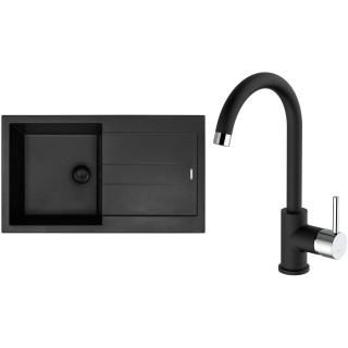 Set Sinks G283N6 (dřez Amanda 860 NANO BL Nanoblack N6 + baterie Mix 35 Nanoblack N6)