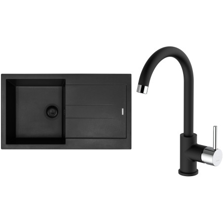 Set Sinks G283N6 (dřez Amanda 860 NANO BL Nanoblack N6 + baterie Mix 35 Nanoblack N6)