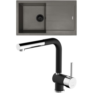 Set Sinks G282N3 (dřez Amanda 860 NANO BL Nanotruffle N3 + baterie Mix 3 P Nanoblack N6)