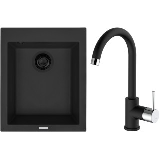 Set Sinks G303N6 (dřez Cube 410 NANO BL Nanoblack N6 + baterie Mix 35 Nanoblack N6)