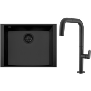 Set Sinks G305N6 (dřez Cube 490U NANO BL Nanoblack N6 + baterie Eva P Nanoblack N6)