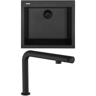 Set Sinks G310N6 (dřez Cube 560 NANO BL Nanoblack N6 + baterie Comforta Nanoblack N6)