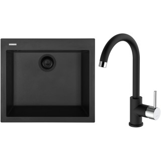 Set Sinks G313N6 (dřez Cube 560 NANO BL Nanoblack N6 + baterie Mix 35 Nanoblack N6)