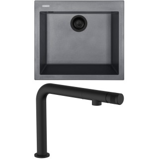 Set Sinks G310N4 (dřez Cube 560 NANO BL Nanogrey N4 + baterie Comforta Nanoblack N6)
