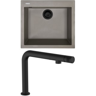 Set Sinks G310N3 (dřez Cube 560 NANO BL Nanotruffle N3 + baterie Comforta Nanoblack N6)