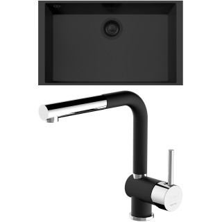 Set Sinks G316N6 (dřez Cube 690U NANO BL Nanoblack N6 + baterie Mix 3 P Nanoblack N6)