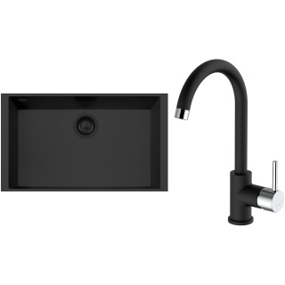 Set Sinks G317N6 (dřez Cube 690U NANO BL Nanoblack N6 + baterie Mix 35 Nanoblack N6)