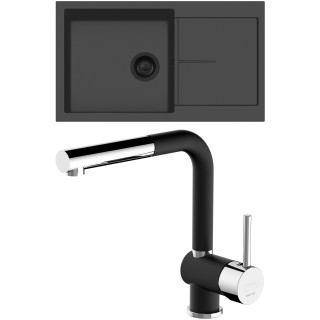 Set Sinks G324N6 (dřez Infinity 860 NANO BL Nanoblack N6 + baterie Mix 3 P Nanoblack N6)