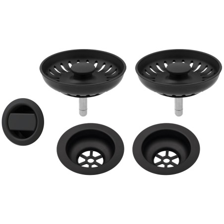Černé komponenty pro granitové dřezy Sinks, pro dvoudřezy bez ovladače
