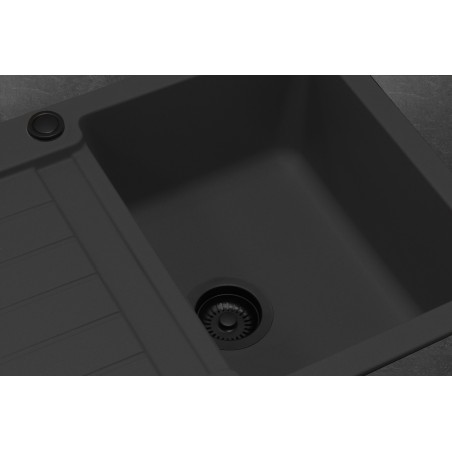 Černé komponenty pro granitové dřezy Sinks, pro dvoudřezy s ovladačem