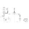 Sifon Sinks SPNG3SBL 3 1/2" pro granitové dřezy, s extra úsporou místa, černé komponenty