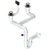 Dvousifon Sinks SPNS1D 1 1/2" pro nerezové dřezy, s úsporou místa