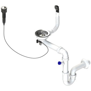 Sifon Sinks SPNG3SXCC 3 1/2" pro granitové dřezy, s extra úsporou místa, s excentrickým ovladačem...