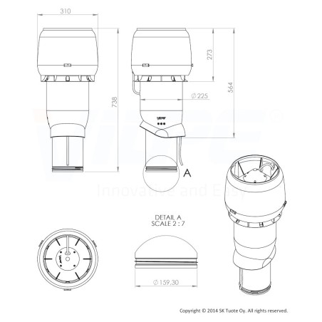 Externí ventilační jednotka Faber EVJ E220P 7347D, Antracit