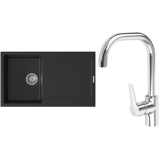 Set StrongSinks S3 (dřez Zala 860 Černá + baterie Garonne Chrom)