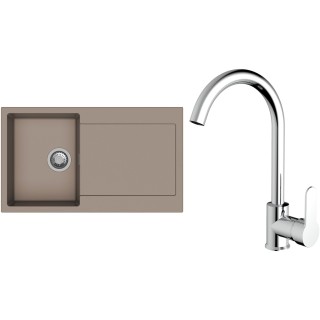 Set StrongSinks S3 (dřez Zala 860 Béžová + baterie Seina Chrom)