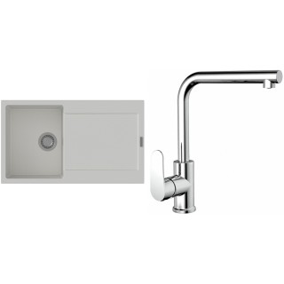 Set StrongSinks S3 (dřez Zala 860 Bílá + baterie Stréva Chrom)