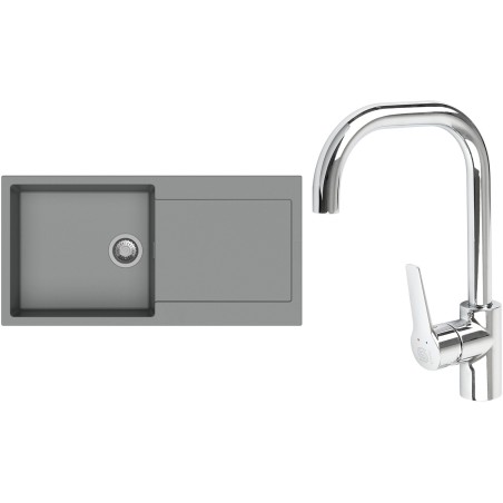 Set StrongSinks S3 (dřez Zala 1000 Šedá + baterie Garonne Chrom)