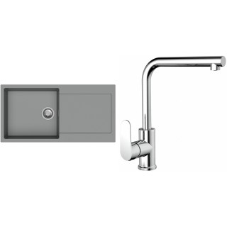 Set StrongSinks S3 (dřez Zala 1000 Šedá + baterie Stréva Chrom)