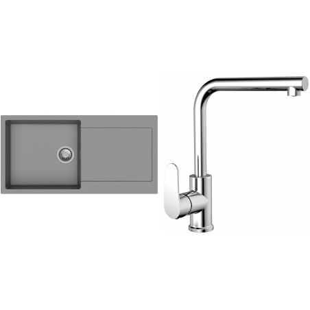 Set StrongSinks S3 (dřez Zala 1000 Šedá + baterie Stréva Chrom)