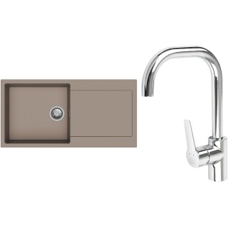 Set StrongSinks S3 (dřez Zala 1000 Béžová + baterie Garonne Chrom)