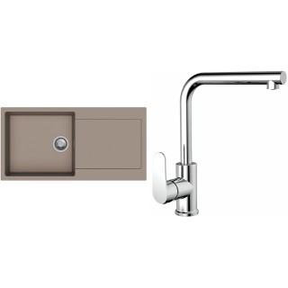 Set StrongSinks S3 (dřez Zala 1000 Béžová + baterie Stréva Chrom)