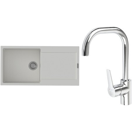 Set StrongSinks S3 (dřez Zala 1000 Bílá + baterie Garonne Chrom)