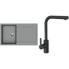 Set StrongSinks S3 (dřez Zala 860 Šedá + baterie Ipoly Černá matná)