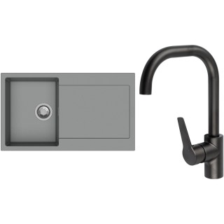 Set StrongSinks S3 (dřez Zala 860 Šedá + baterie Garonne Černá matná)
