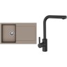 Set StrongSinks S3 (dřez Zala 860 Béžová + baterie Ipoly Černá matná)