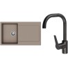 Set StrongSinks S3 (dřez Zala 860 Béžová + baterie Garonne Černá matná)